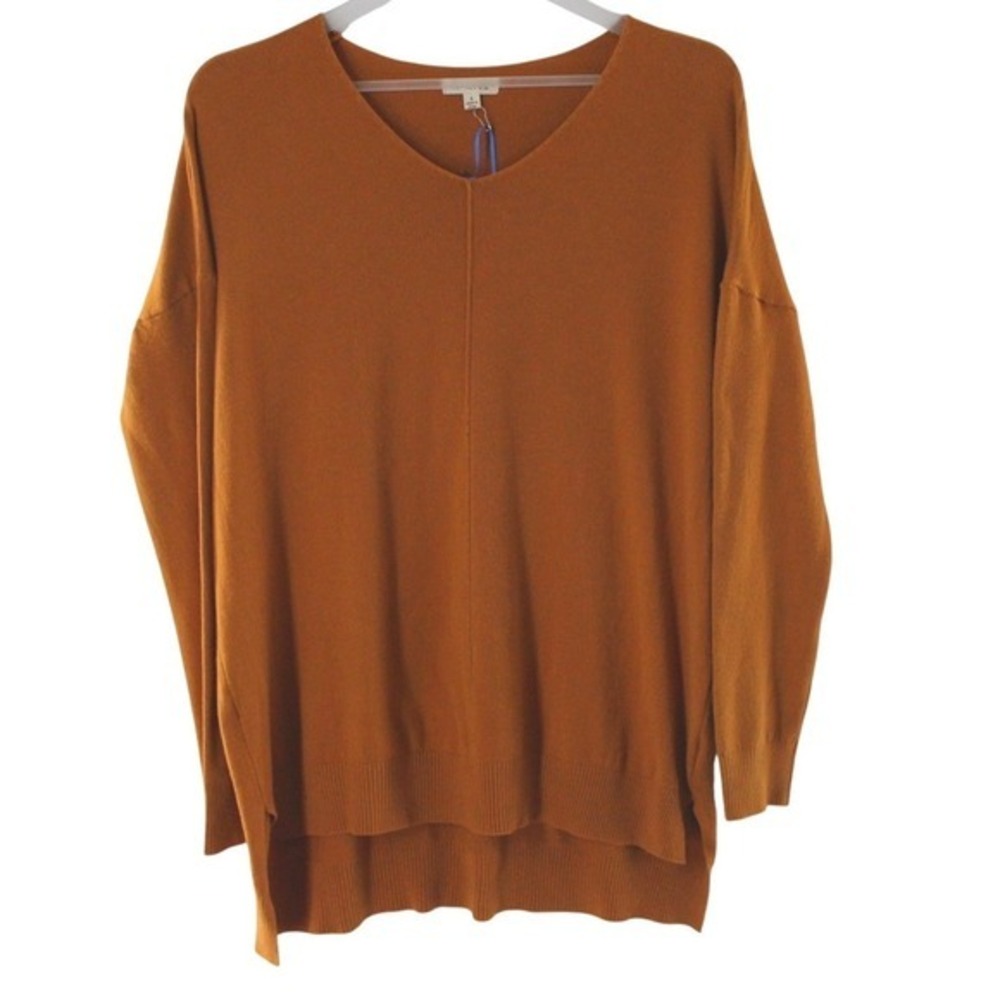Tea N Rose Crewneck Lightweight Viscose Blend Sweater Small Burnt Orange